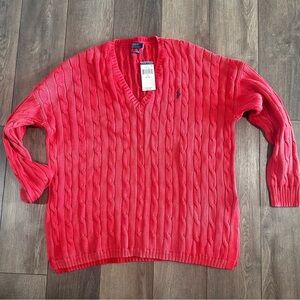 Ralph Lauren V-Neck Red Sweater